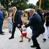 Secret Service holds back eager kid as Trump celebrates helipad construction