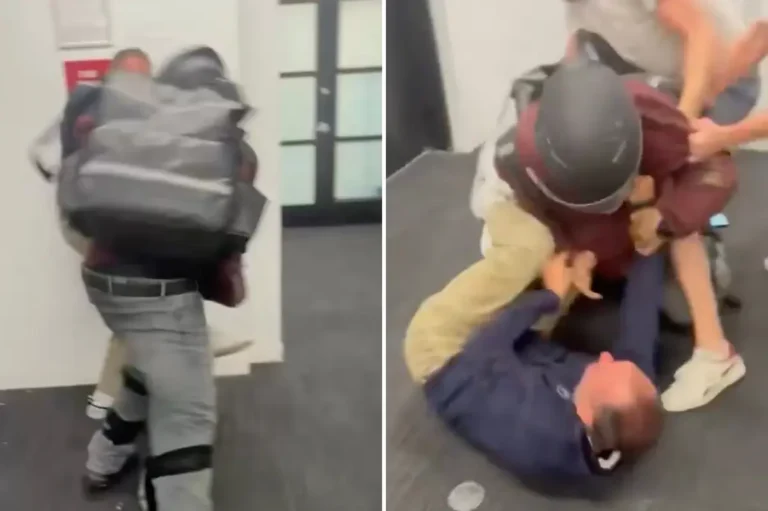 Uber Eats delivery driver attacks Barstool employee in shocking, caught-on-camera brawl at NYC headquarters